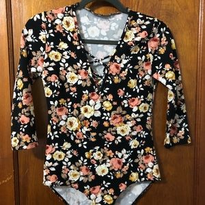 Flowery body suit